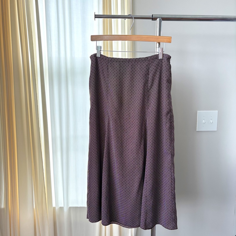 Y2K Vintage Norton McNaughton Maxi Skirt Petite Large Brown Polka Dot Boho Indie